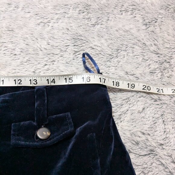 Sezane Velvet Pants Florentino Trousers Wide Leg Navy Size 12 XXL 44 - Picture 9 of 12